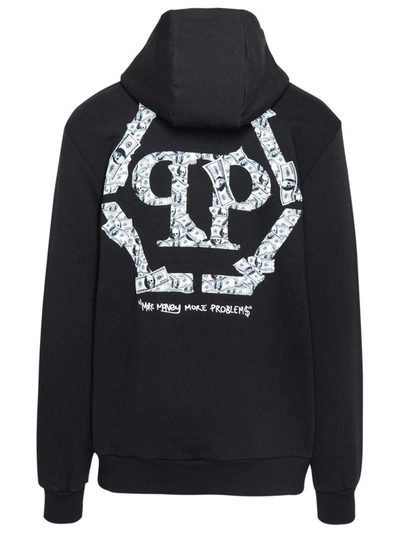 Shop Philipp Plein Black Money Hoodie