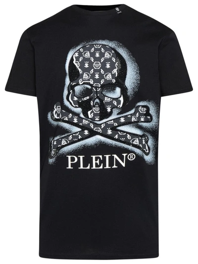 Shop Philipp Plein Black Round Neck Ss Skull T-shirt