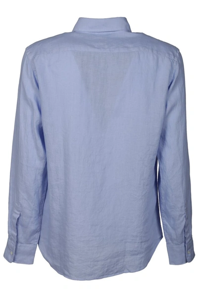 Shop Aspesi Shirts Clear Blue In Bianco