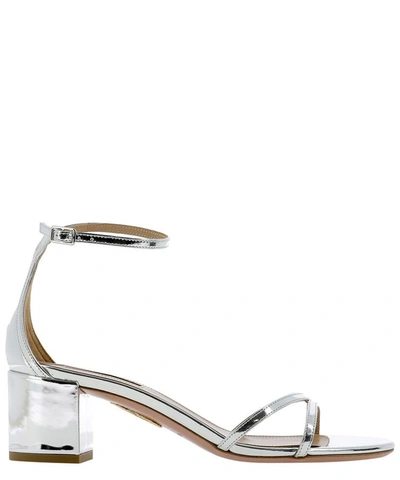 Shop Aquazzura "purist" Sandals In Silver