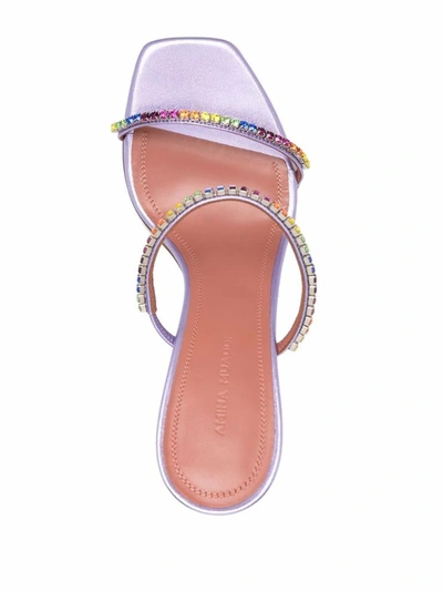 Shop Amina Muaddi Sandals Purple