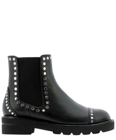 Shop Stuart Weitzman "frankie Lift Studs" Bootie In Black  