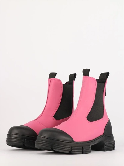 Shop Ganni Fuchsia Recycled Rubber Boots In Fuxia