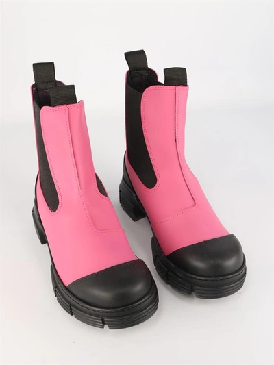 Shop Ganni Fuchsia Recycled Rubber Boots In Fuxia