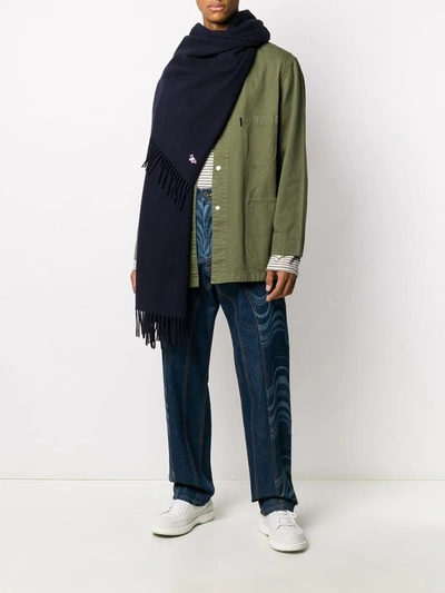 Shop Maison Kitsuné Maison Kitsune' Scarfs Blue