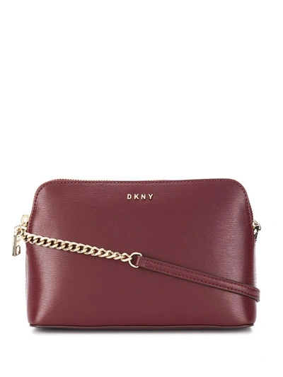 DKNY Burgundy Leather Zip Crossbody Bag Dkny