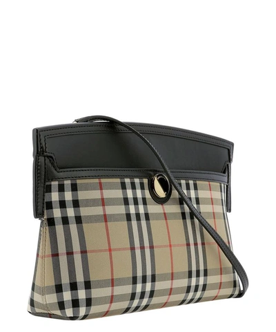 Shop Burberry "society" Clutch In Beige