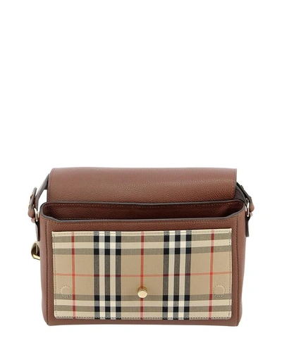 Shop Burberry "note" Crossbody Bag In Brown