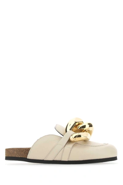 Shop Jw Anderson Chain Loafer Mules In Beige