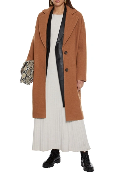 Shop See By Chloé Wool-felt Coat In Brown