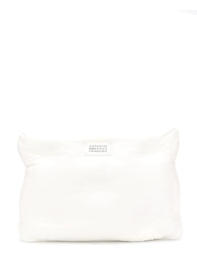 Shop Maison Margiela White Leather Glam Slam Clutch