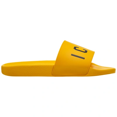 Shop Dsquared2 Men's Slippers Sandals Rubber  Icon In Yellow