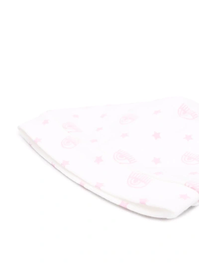 Monnalisa Blinking-eye Print Beanie In White