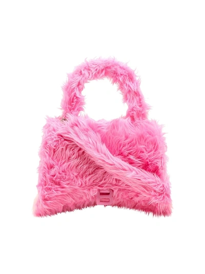 Shop Balenciaga Fluffy Hourglass Top Handle Bag In Pink