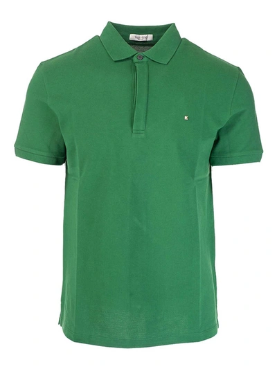 Shop Valentino Iconic Stud Polo In Green