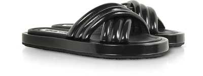 Shop Mcq By Alexander Mcqueen Shoes Black Venture Slide Sandals