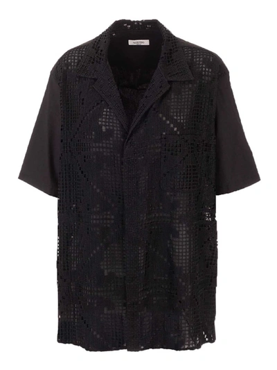 Shop Valentino Cotton Shirt In Black