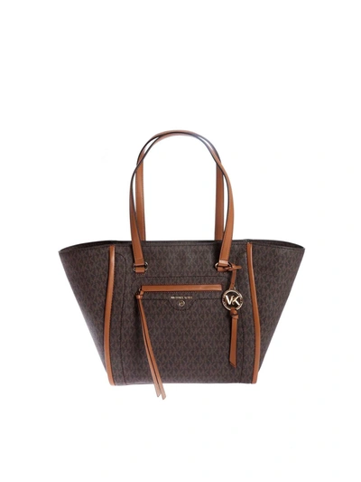 Shop Michael Kors Carine Bag In Brown