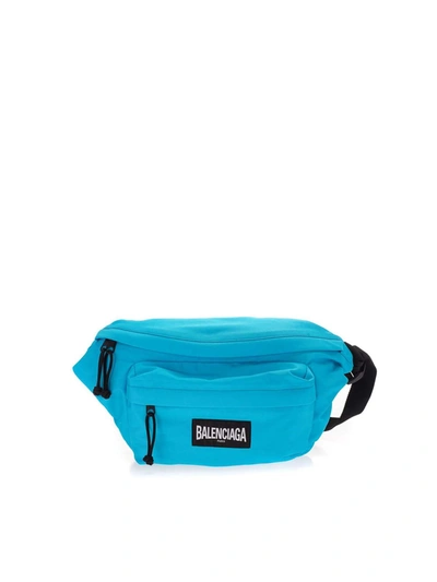 Shop Balenciaga Oversize Xxl Belt Bag In Light Blue