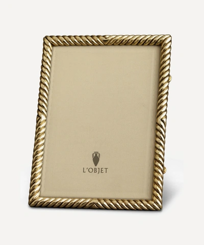 Shop L'objet Deco Twist Gold-plated 5x7' Photo Frame In Gold-tone