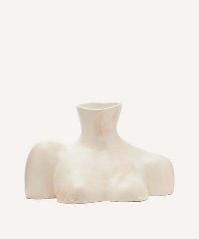 Shop Anissa Kermiche Matte Breast Friends Vase In White