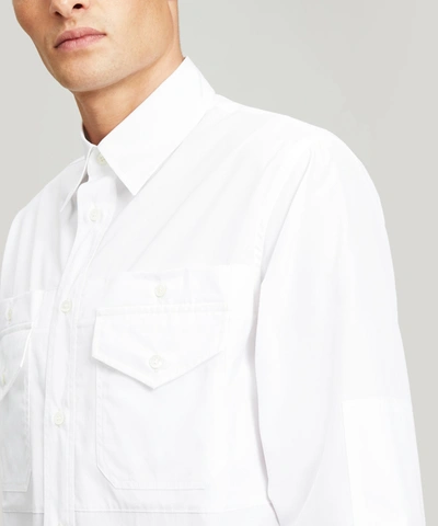 Shop Marni Double Pocket Oversized Shirt In White