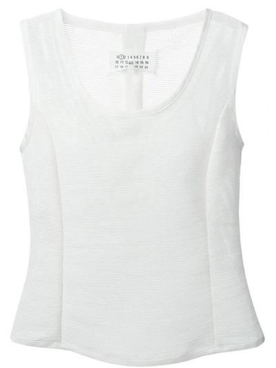 Maison Margiela Cut-out Collar Vest Top In White In Black