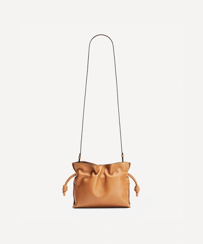 Loewe Mini Flamenco Leather Clutch Bag In Tan
