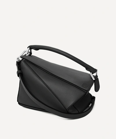Shop Loewe Small Puzzle Leather Shoulder Bag In Black