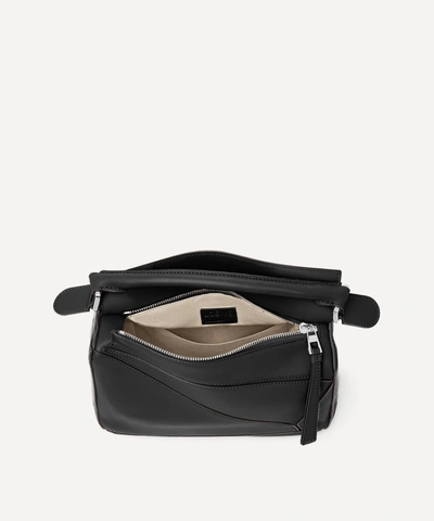 Shop Loewe Small Puzzle Leather Shoulder Bag In Black