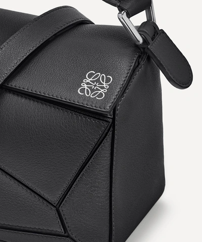 Shop Loewe Small Puzzle Leather Shoulder Bag In Black