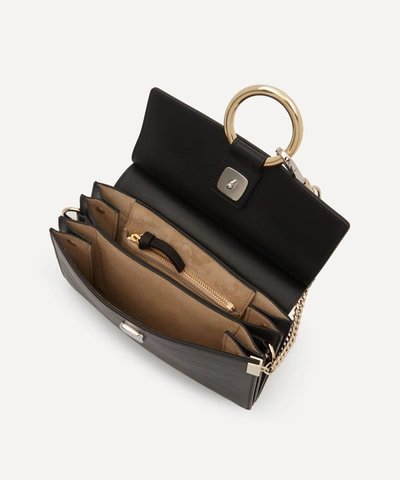 Shop Chloé Faye Small Suede Handbag In Black
