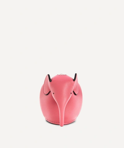 Shop Loewe Elephant Leather Bag Charm In New Candy