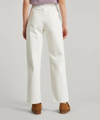 Shop Wood Wood Ilo Straight-leg High-waist Jeans In Off-white