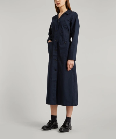 Shop Wood Wood Andrea Organic Cotton Twill Dress In Navy