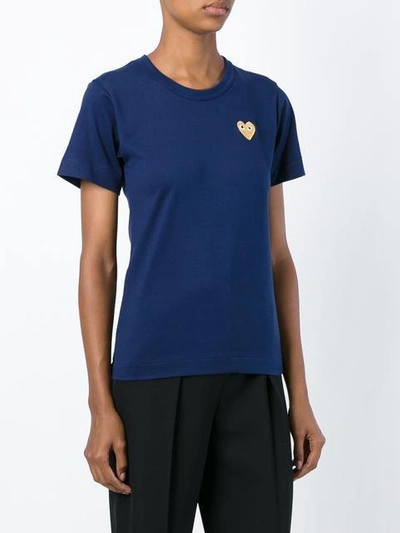 Shop Comme Des Garçons Play Heart Logo T In Blue