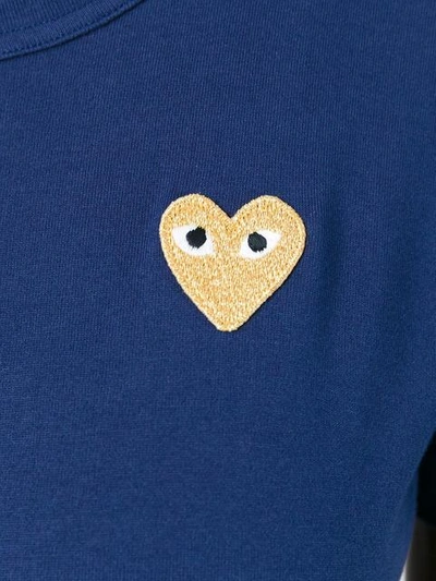 Shop Comme Des Garçons Play Heart Logo T In Blue