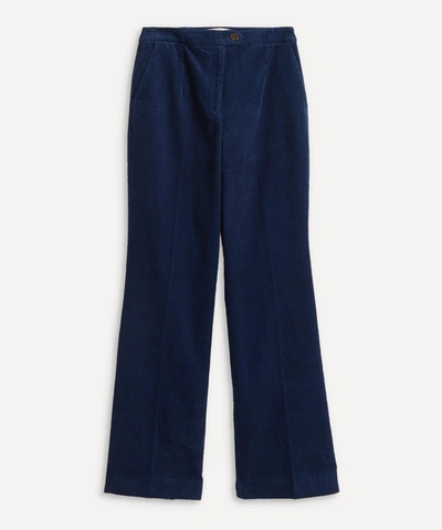 Shop Alexa Chung Elster Corduroy Flared Trousers In Navy