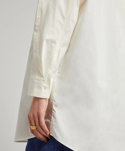 Shop Wood Wood Greta Long Cotton-poplin Shirt In Off-white