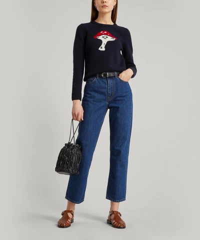 Shop Alexa Chung Fun Guy Intarsia Jumper In Navy