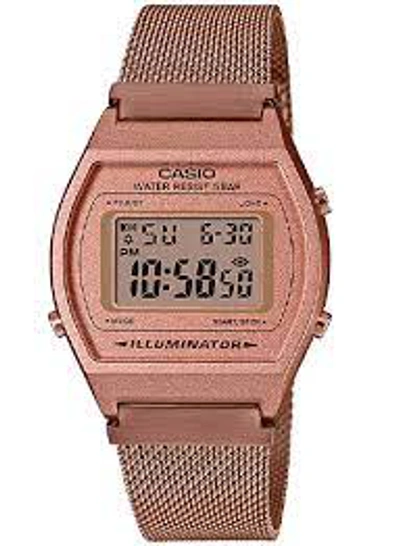 Shop Casio Vintage Quartz Digital Mens Watch B640wmr-5avt In Gold Tone,pink,rose Gold Tone