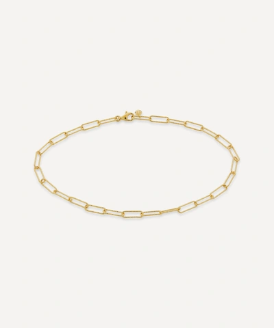 Shop Monica Vinader Gold Plated Vermeil Silver Alta Textured Chain Anklet