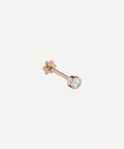 Shop Maria Tash 18ct 3mm Invisible Set Diamond Single Threaded Stud Earring In Rose Gold