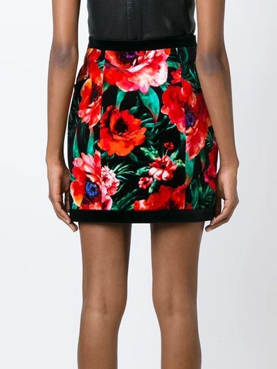 Shop Balmain Floral Zip Skirt