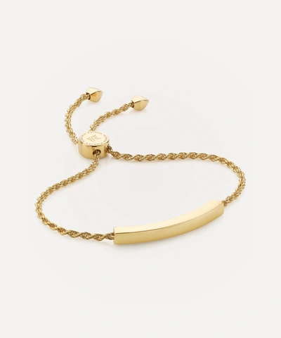 Shop Monica Vinader Gold Plated Vermeil Silver Linear Chain Bracelet In Gold Vermeil