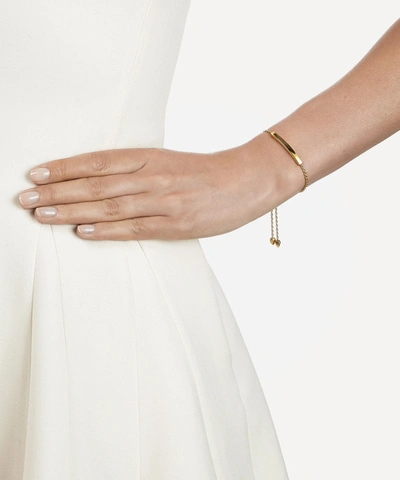 Shop Monica Vinader Gold Plated Vermeil Silver Linear Chain Bracelet In Gold Vermeil