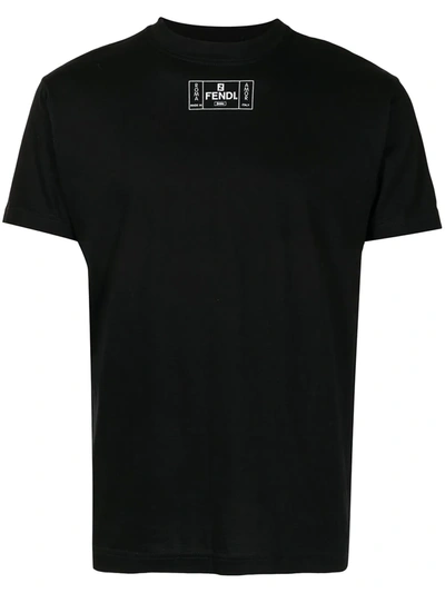 Pre-owned Fendi 1990s Logo Print T-shirt In Black
