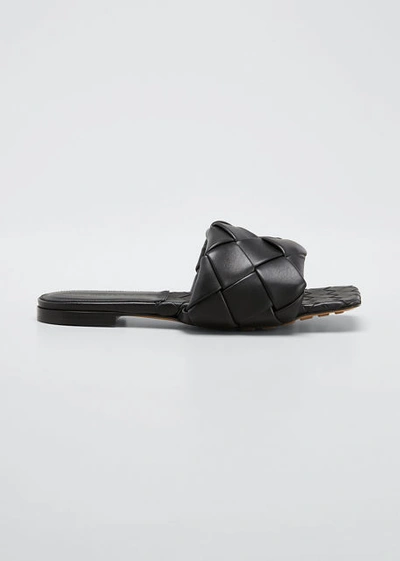 Shop Bottega Veneta The Lido Flat Sandals In Nero