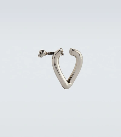 Shop Alexander Mcqueen Single Chain Hoop Earring In Silver
