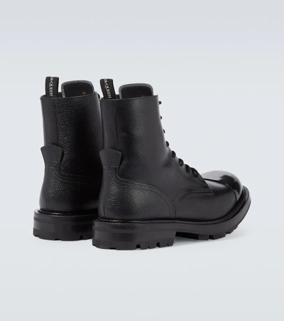 Shop Alexander Mcqueen Lace-up Leather Boots In Black